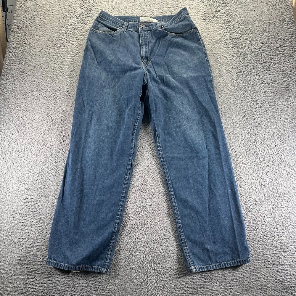 Vintage‎ Old Navy Jeans Men's 34x32 Blue Cotton Denim Straight Baggy Mechanics